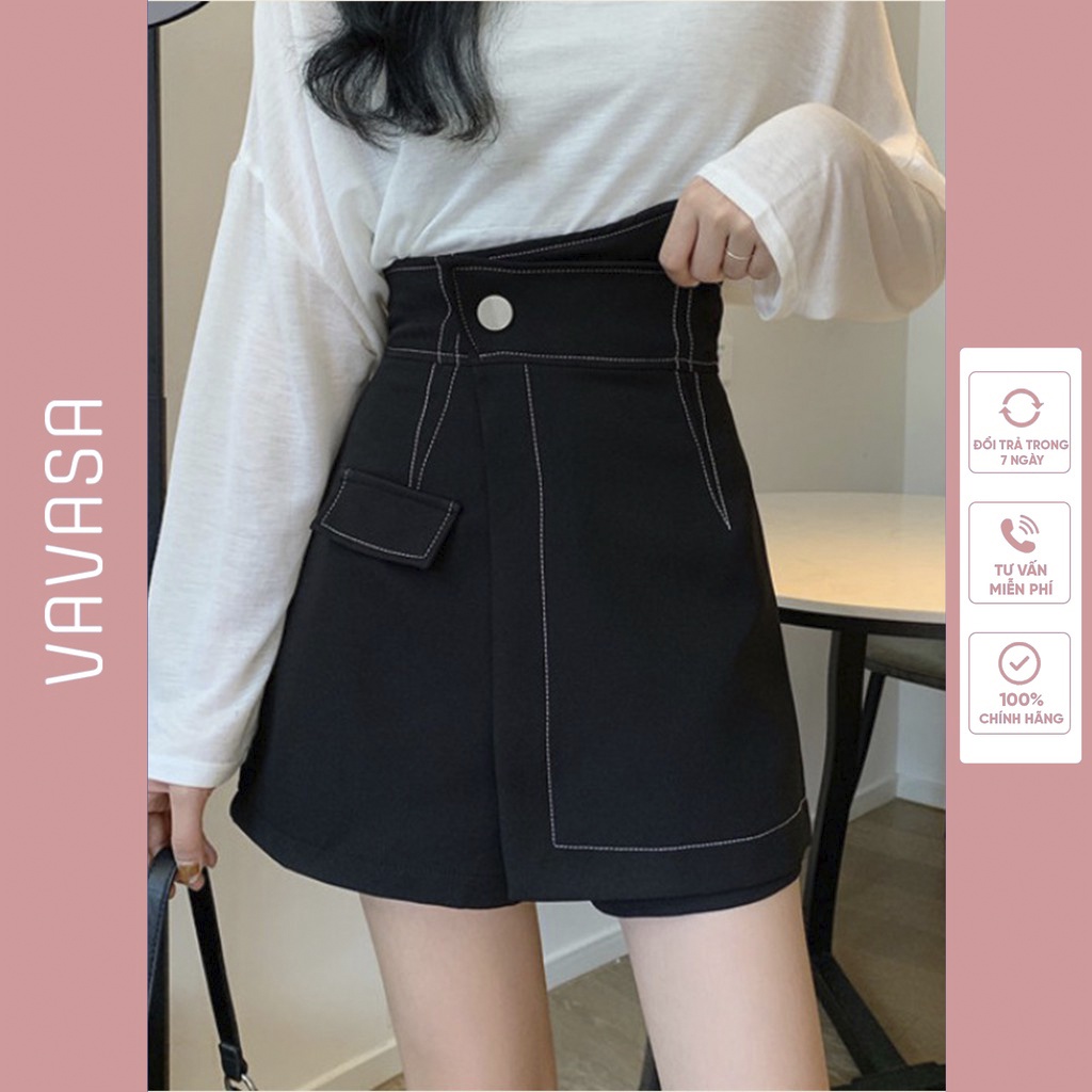 Chân váy chữ a xếp ly lưng cao ngắn công sở bigsize  CV15