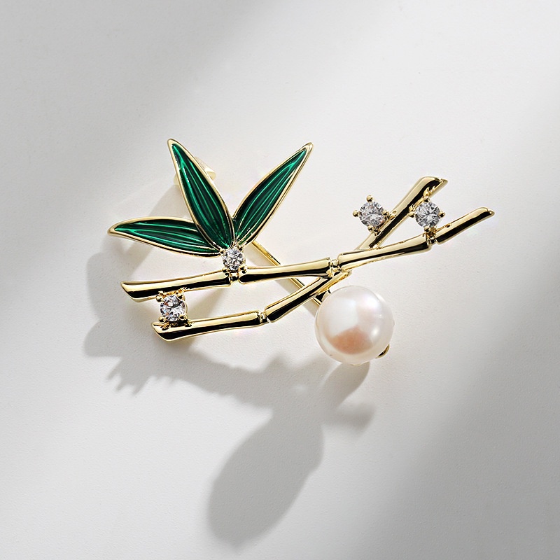 Ghim Cài Áo Hình Cây Tre Đính Đá Dễ Thương