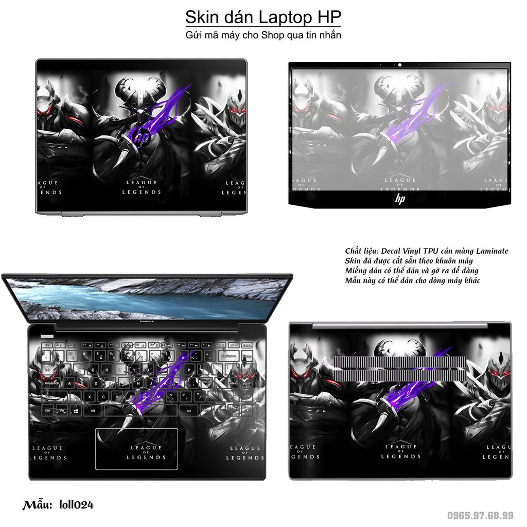 Skin dán Laptop HP in hình Liên Minh Huyền Thoại nhiều mẫu 3 (inbox mã máy cho Shop)