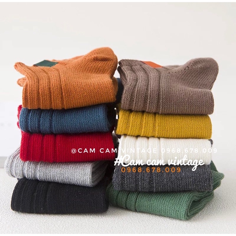 Tất vớ nam nữ ngắn cổ vớ cổ ngắn ulzzang Basic Vintage Hàn Quốc Tất Cổ ngắn style Vintage Unisex