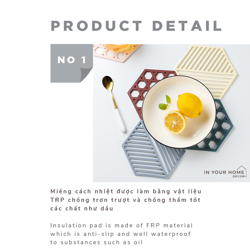 [DEAL SỐC] Miếng đế lót nồi, ly để bàn bếp cách nhiệt bằng silicone phong cách Bắc Âu | BigBuy360 - bigbuy360.vn