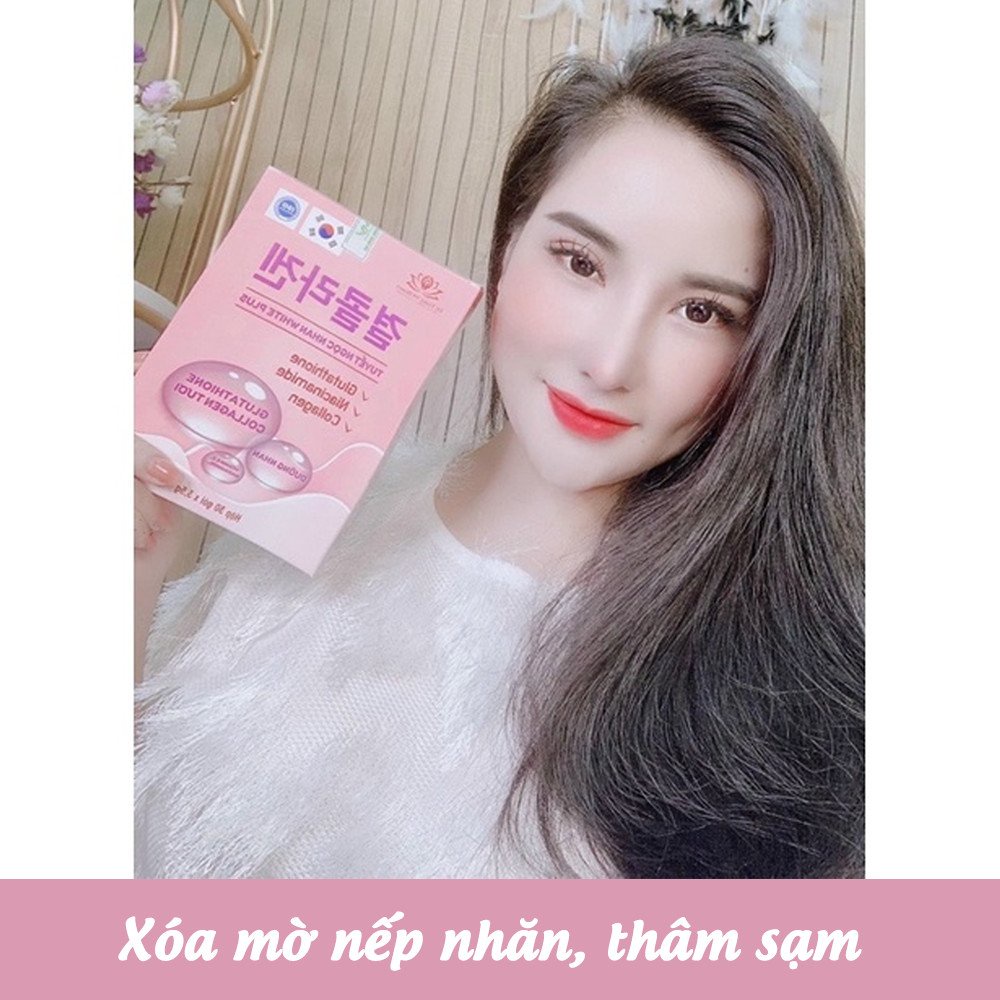 Bột uống collagen trắng da Tuyết Ngọc Nhan WHITE PLUS mờ nám giảm tàn nhang chống lão hóa