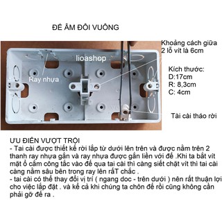 ĐẾ ÂM ( ĐÔI, BA) VUÔNG LIOA.