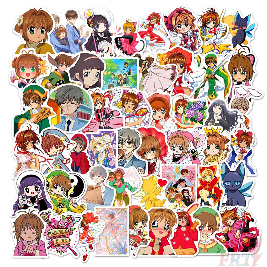 50Pcs/Set ❉ Card Captor SAKURA Series 01 Stickers ❉ Anime Kinomoto Sakura LI SYAORAN CERBERUS DIY Fashion Luggage Laptop Skateboard Doodle Decal Stickers