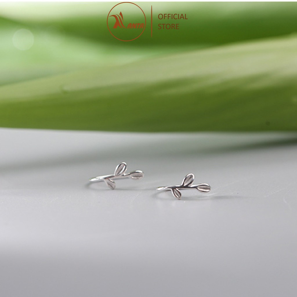 Bông tai bạc 925 kiểu dáng thiết kế ba lá cây nhỏ phong cách Hàn Quốc ANTA Jewelry - ATJ7043