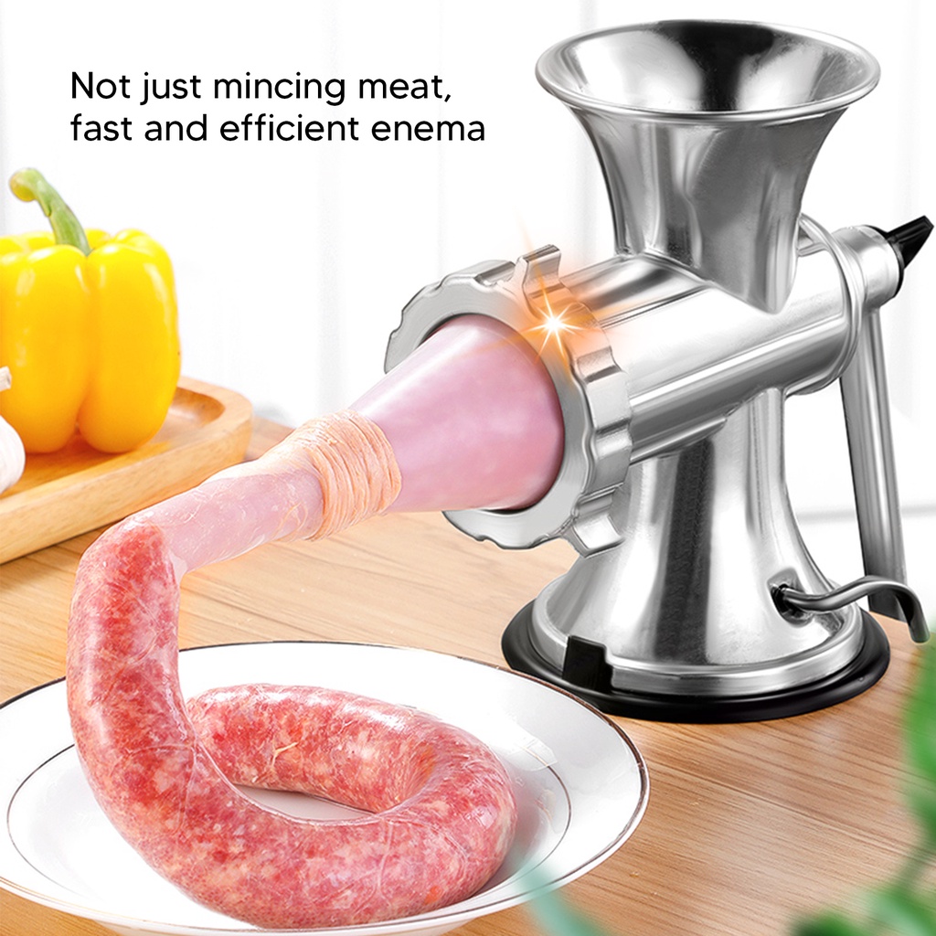 Oxygen072 Manual Meat Grinder Silver Suction Cup Type Mincing Machine Aluminum Alloy Sausage Filling for Home Kitchen máy xay thịt