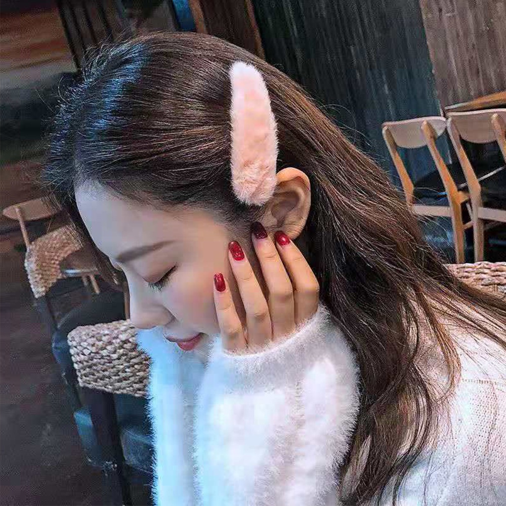 Kẹp Tóc Mái Bằng Vải Nhung Phong Cách Hàn Quốc Màu Sắc Ngọt Ngào Cho Nữ