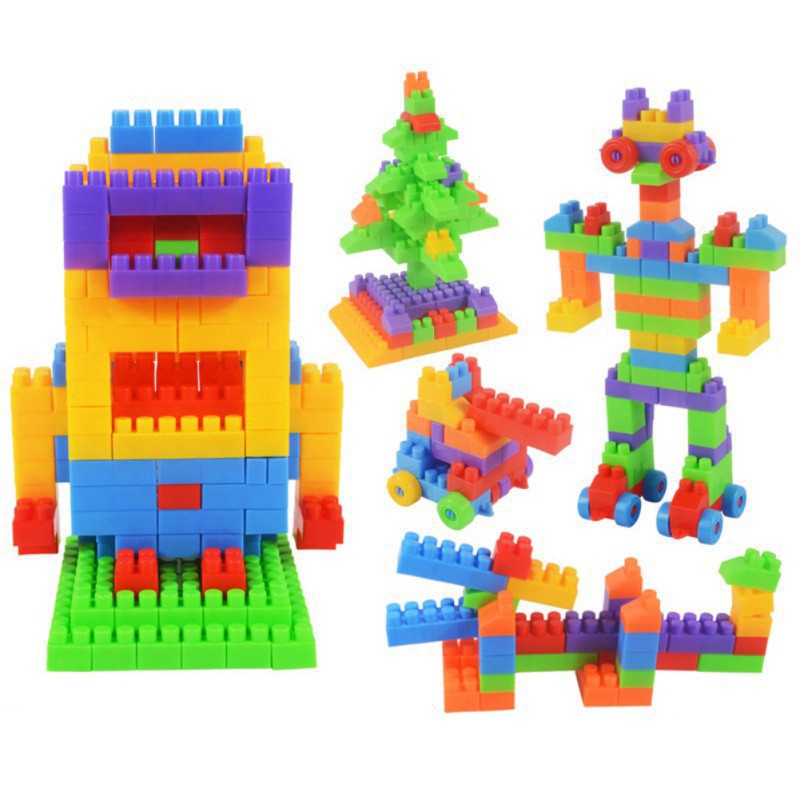 Set 100 khối lắp ráp mô hình đồ chơi cho bé