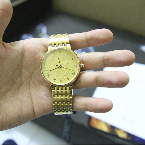 Đồng hồ nam dây vàng mặt rồng vàng Baishuns cực đẹp giá rẻ