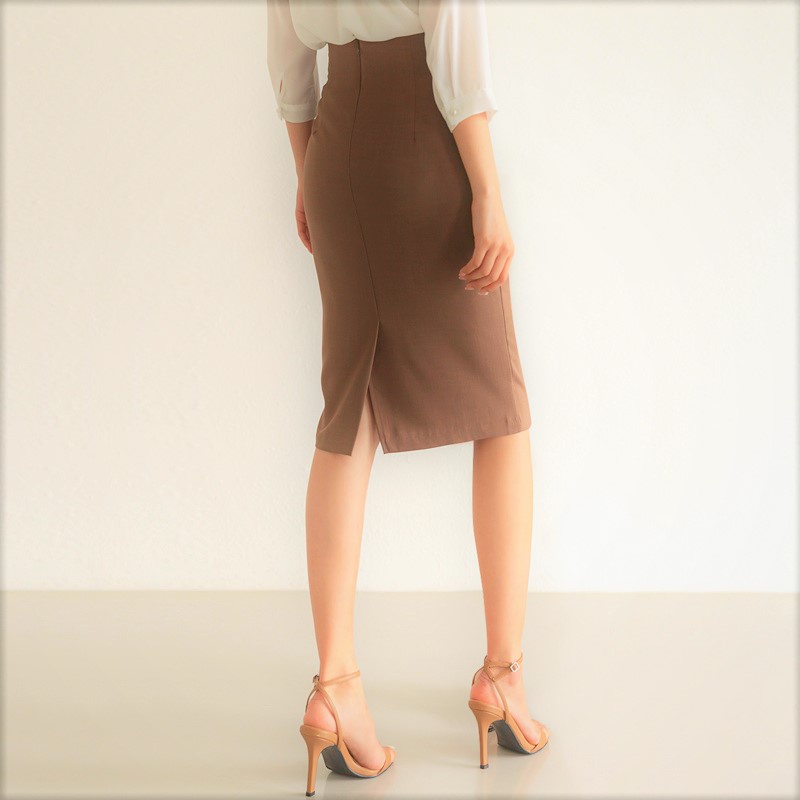 Chân Váy Công Sở Bút Chì Dài Tới Gối Màu Nâu CHIPY From Ôm Lưng Thun Cạp Cao Cá Tính Kiểu Vintage, Ulzzang Đẹp MCV201 | BigBuy360 - bigbuy360.vn