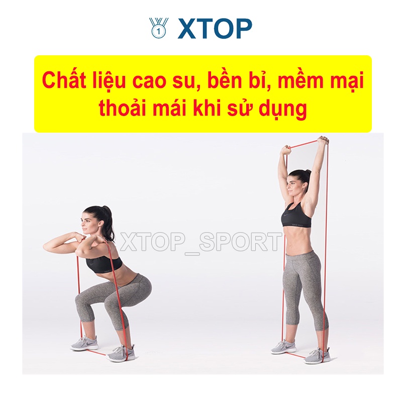 Dây kháng lực Power band đàn hồi, Dây tập gym đa năng, Dụng cụ tập gym tại nhà XTOP P56