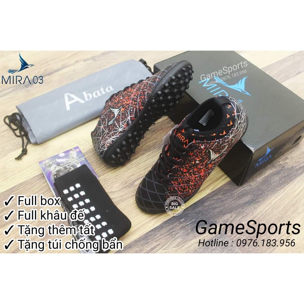 Giầy đá bóng Mira MR03 đen ( giầy bóng đá cổ chun cao cổ đế TF MR 03 , giầy thể thao )