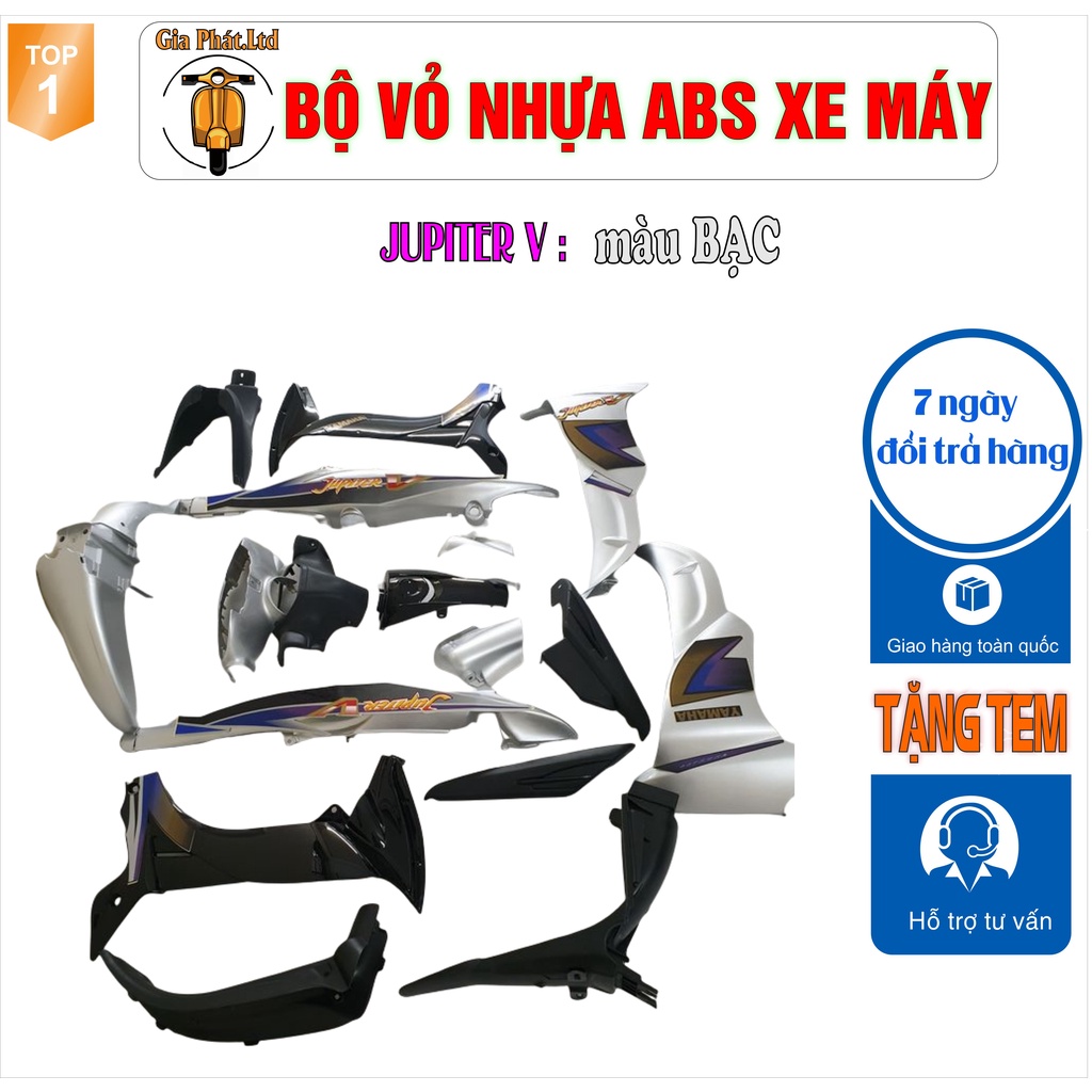 Bộ nhựa áo xe JUPITER V nhựa ABS cao cấp màu BẠC _ SPP - 1113 (8430)