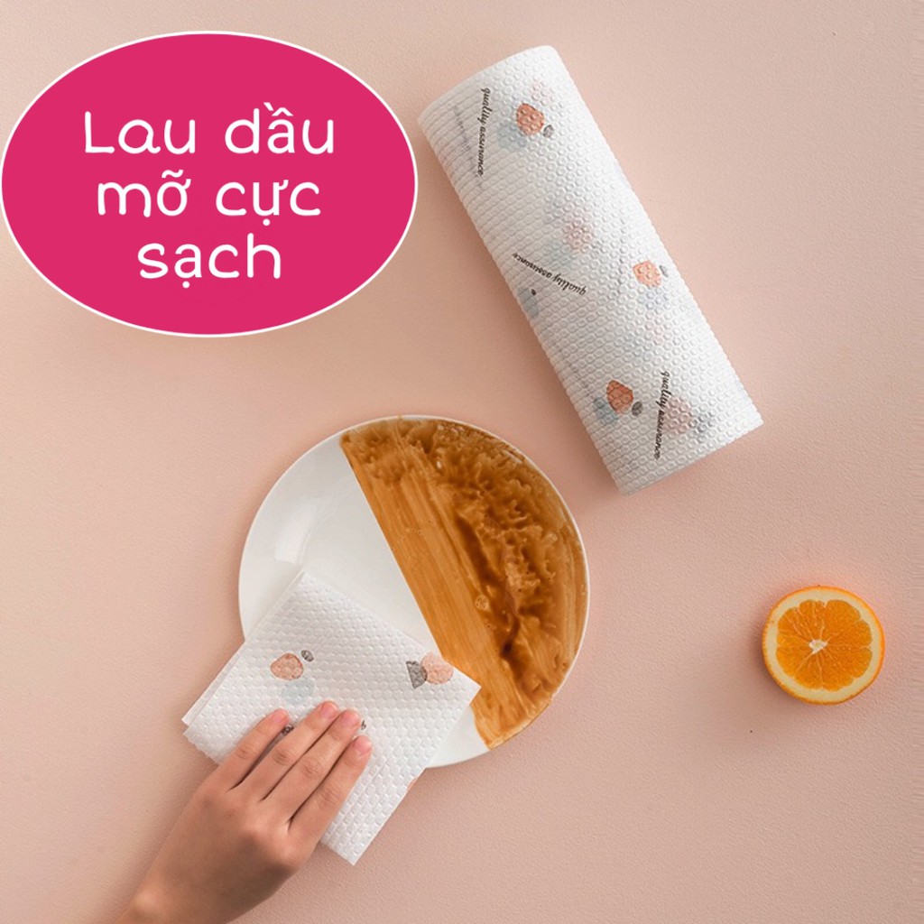 [Mã 267FMCGSALE giảm 8% đơn 500K] Cuộn khăn/giấy lau bếp đa năng vải không dệt tái sử dụng