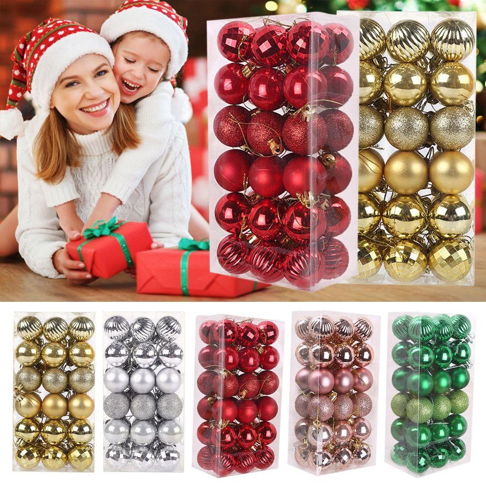 CONOPERY Set 36 Quả Châu 4cm Trang Trí Giáng Sinh Năm Mới DIY