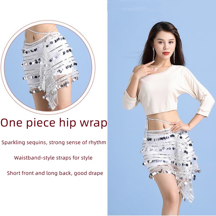 Qsucua Bộ Trang Phục Múa Bụng Tay Cánh Dơi Phối Tua Rua Đính Kim Sa Lấp Lánh Cho Nữ