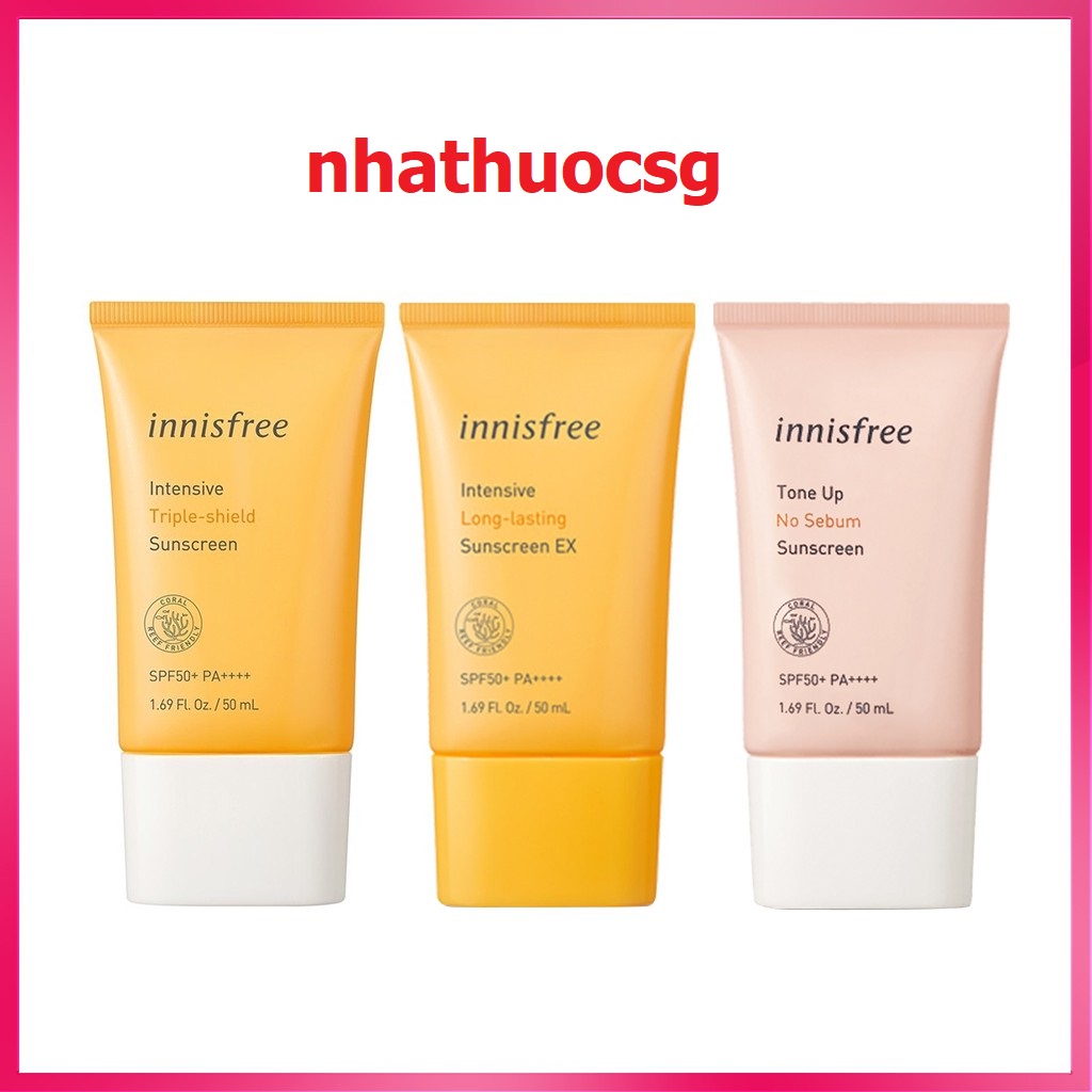 Kem Chống Nắng Innisfree Tone Up No Sebum Sunscreen SPF50 PA+++ Innisfree (50ml)