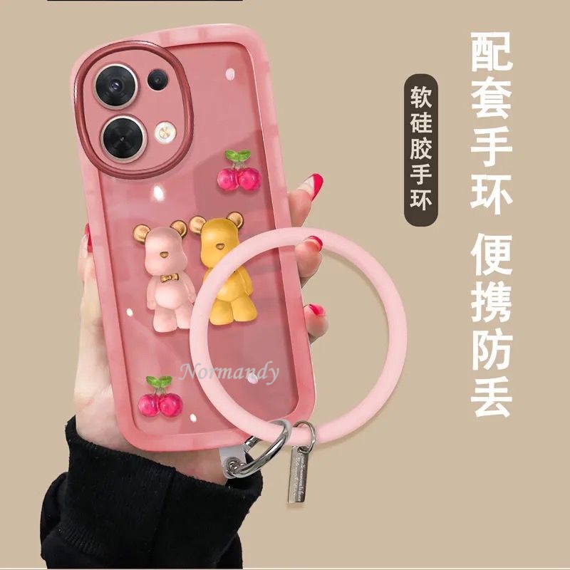Ốp Điện Thoại Dẻo Trong Suốt Họa Tiết Chú Gấu & Cherry 3D Cho OPPO Reno8 Z 8Pro Reno 8 8Z 7 7Z 7Pro Z Pro 5G 4G 2022