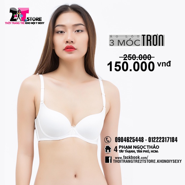 Áo Nâng Ngực Boya mouse mõng trơn 3 Móc (Trắng)