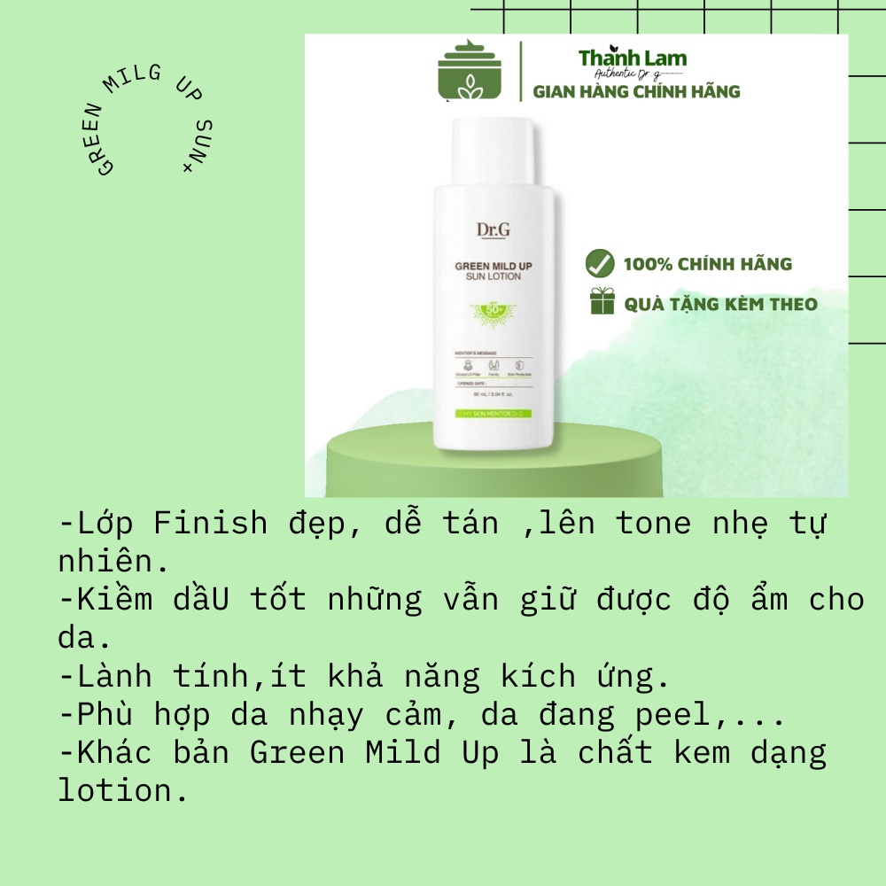 Kem chống nắng vật lí Dr.G Hàn Quốc kiềm dầu phù hợp da nhạy cảm 50ml