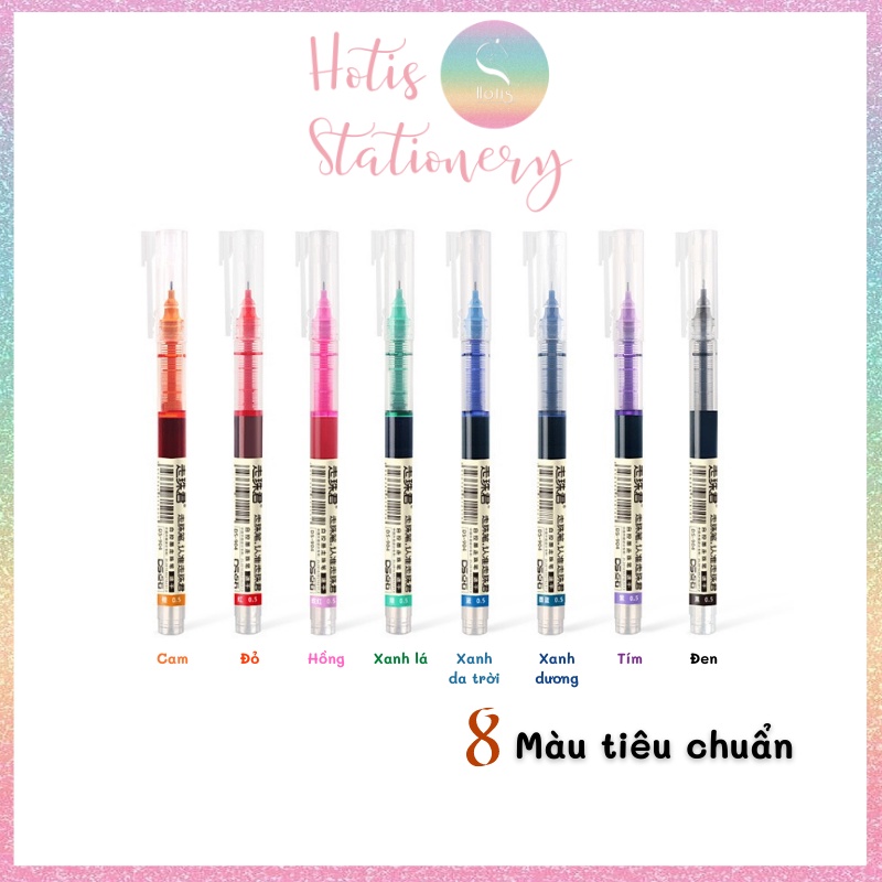[HOTIS] Bút bi nước màu vintage ngòi kim 0.5mm viết nhanh khô, không lem - 18 màu