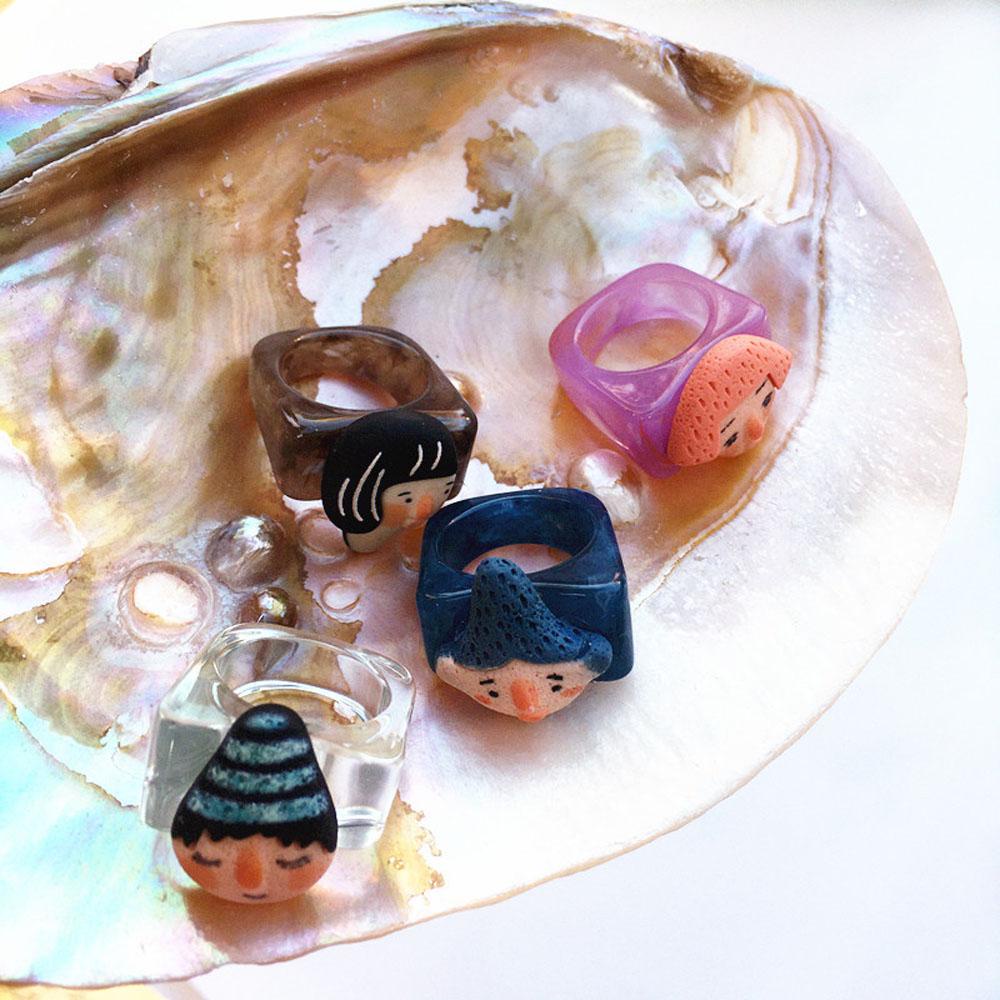 Nhẫn Họa Tiết Nhân Vật Hoạt Hình Phong Cách Mới 2021