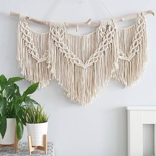 Mành macrame bigsize phong cách boho treo tường trang trí phòng ngủ, homestay, quán cafe (W44)