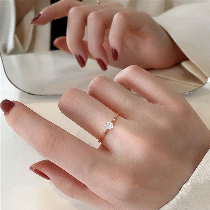 Nhẫn Hở Chất Liệu Thép Không Gỉ Mạ Vàng 18K Nhiều Hình Dáng