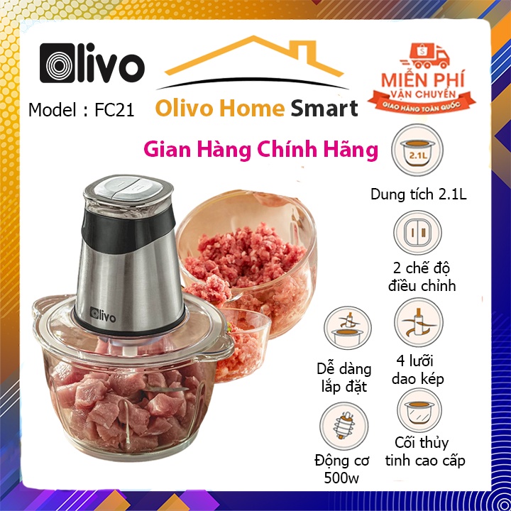 Máy xay thịt thực phẩm đa năng OLIVO FC21 cao cấp