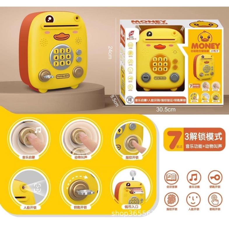Két Sắt Mini Hình Thú, Phát Nhạc Có Khoá An Toàn Cho Bé
