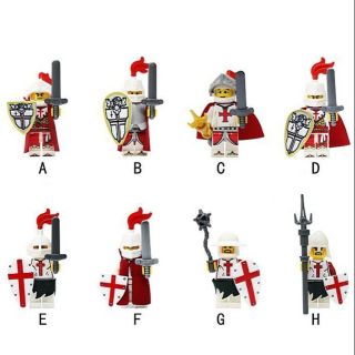Lego lính trung cổ Thập Tự Đỏ Minifigures Trung Cổ