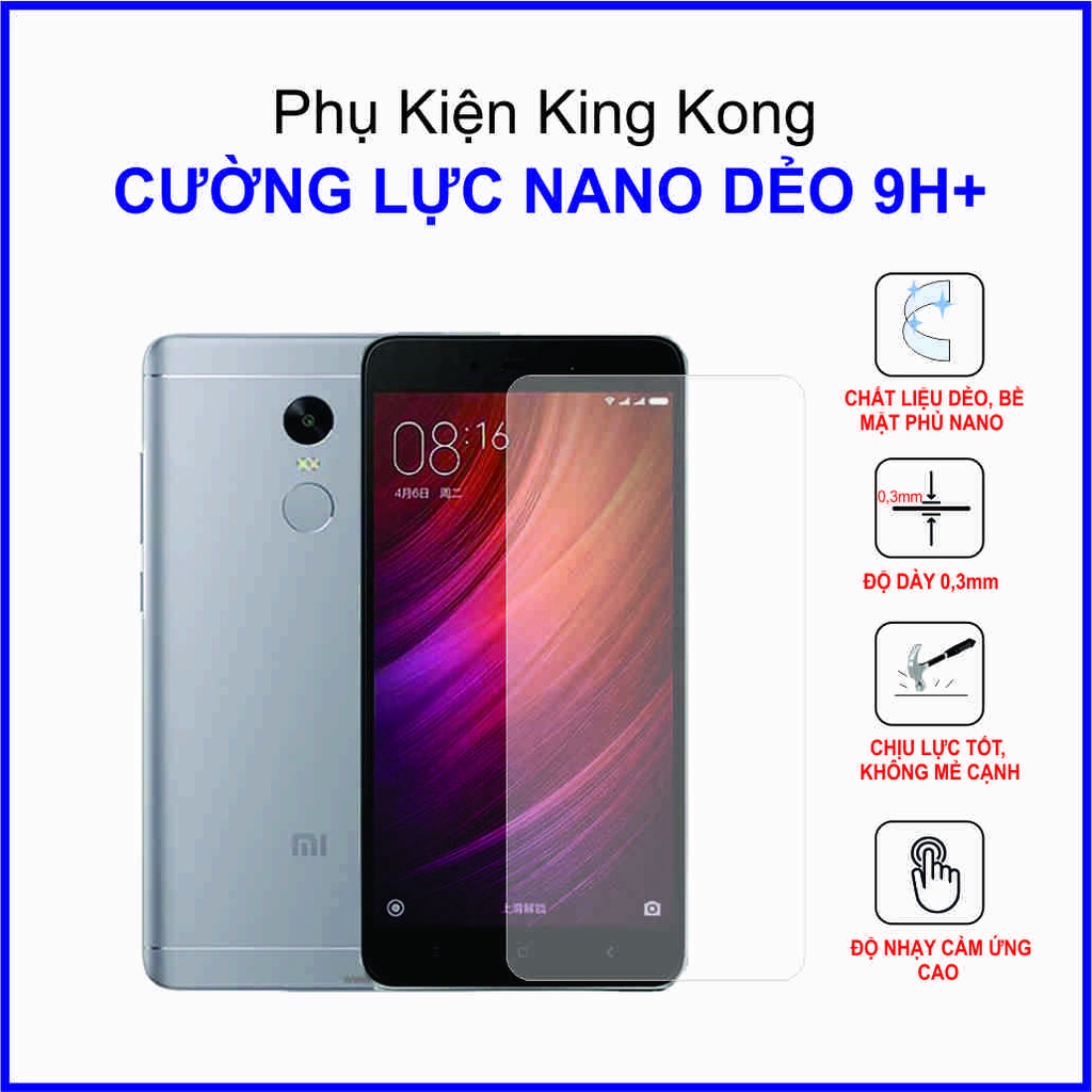 Dán cường lực Xiaomi Redmi Note 4X ,  cường lực nano dẻo 9H+