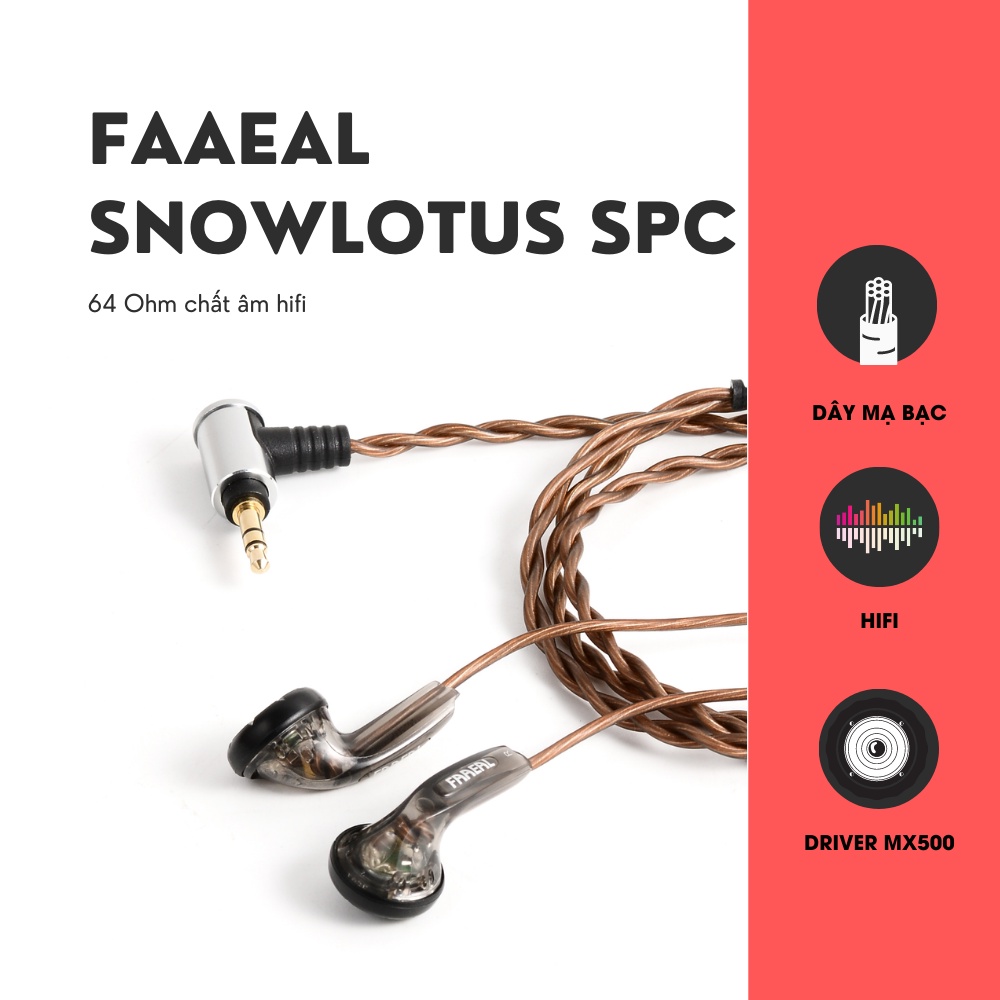 Tai nghe faaeal snow lotus spc ,trở kháng 64 ohm,nghe cực hay
