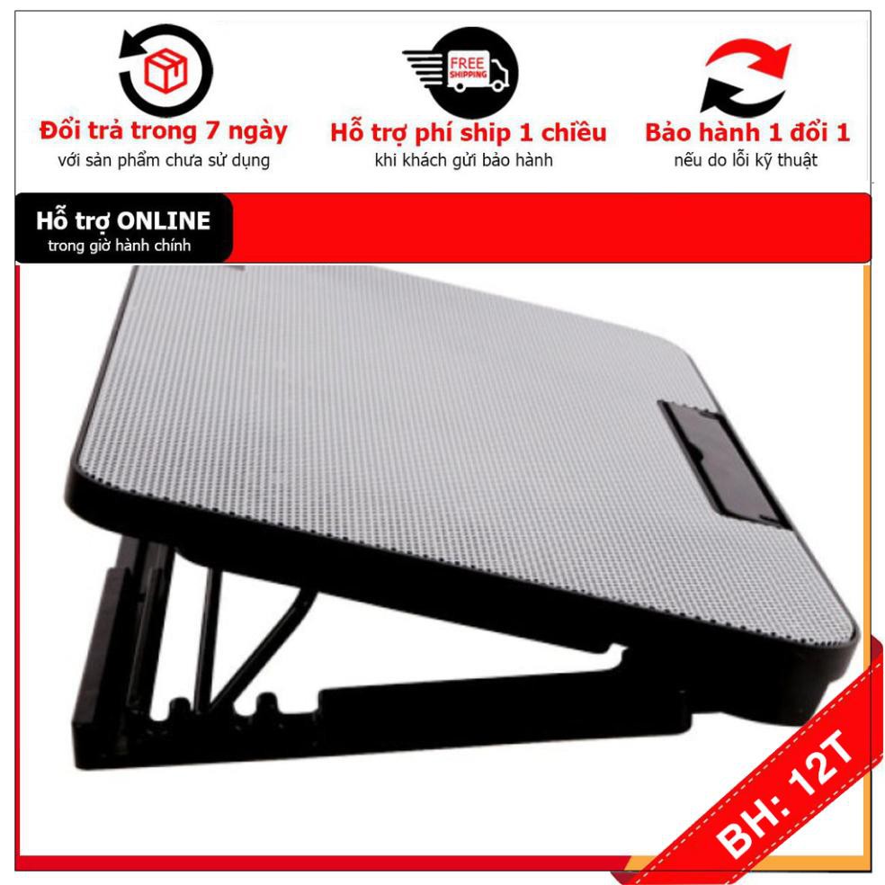 [BH12TH] 🎁 Đế tản nhiệt Laptop Cooling Pad N99 - 2 quạt, đèn led, có nấc nâng lên hạ xuống cho laptop từ 10-17 inch