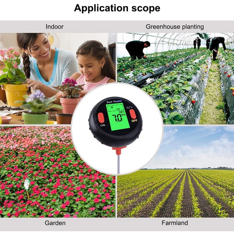 Kiss Nâng Cấp Máy Đo Độ Ẩm Đất / Nhiệt Độ Đất / Độ Ẩm / Ánh Sáng Mặt Trời / Độ Ẩm Kỹ Thuật Số 5 Trong 1 kiss