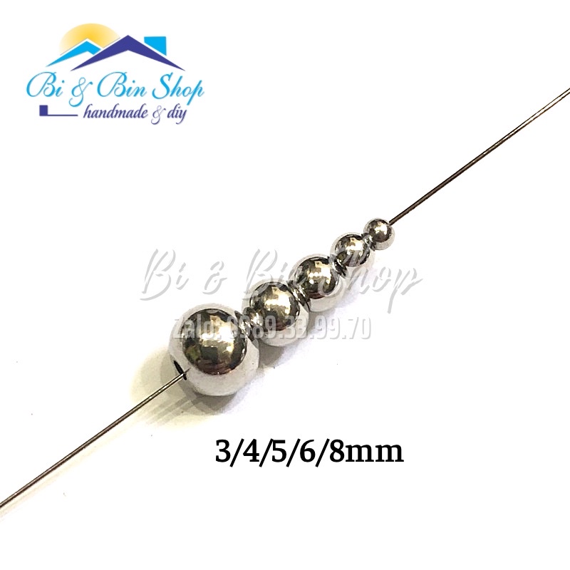 20 Viên Charm Tròn Trơn Bằng Inox Làm Trang Sức Thủ Công, Phụ Kiện Handmade