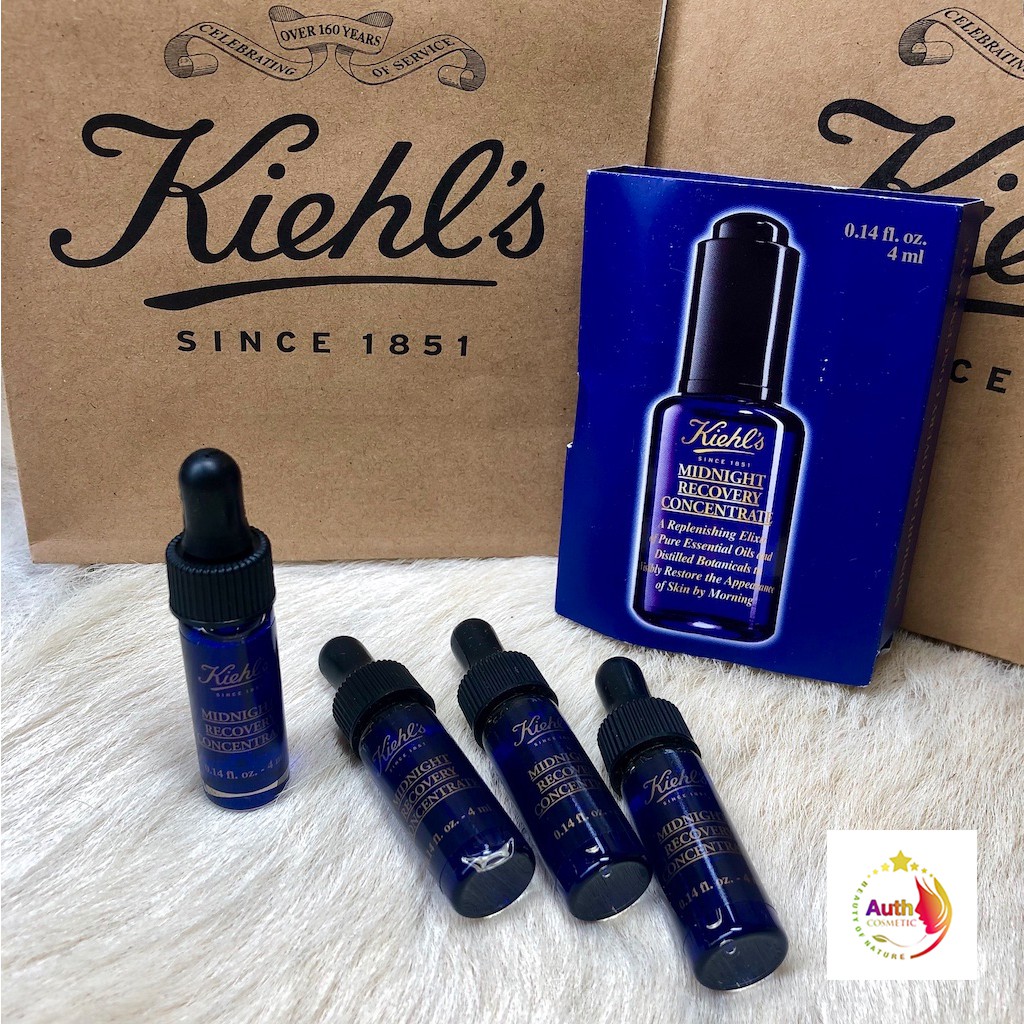 Serum dưỡng da ban đêm KIEHL'S Midnight Recovery Concentrate 4ml Tinh chất tái tạo phục hồi chống lão hóa dưỡng ẩm cao