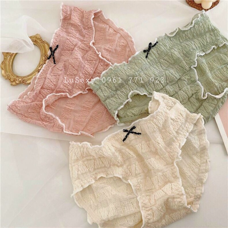 Quần lót nữ cotton 100 Mới đẹp giá rẻ - Quần lót nữ dễ thương cho học sinh cute kute màu hồng trắng xanh da
