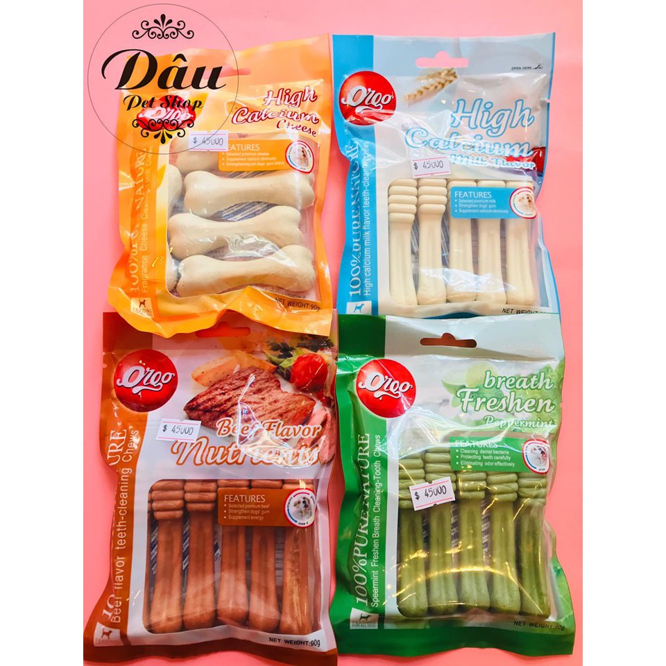 [ Rẻ Vô Địch ]- Xương gặm sạch răng - Xương canxi- xương gặm thơm miệng sạch răng cho chó mèo