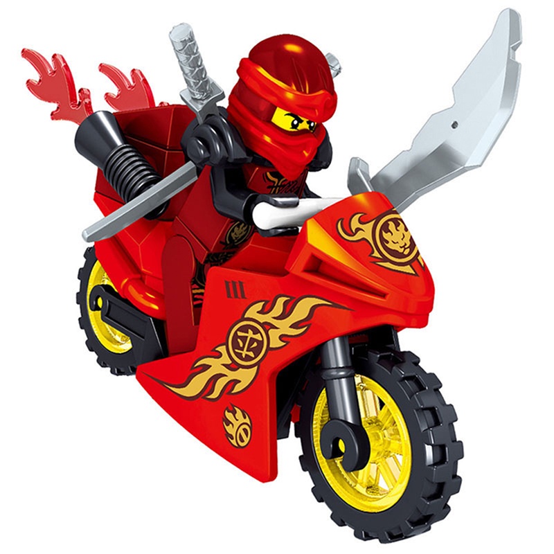 Bộ 8 mô hình đồ chơi lắp ráp xe mô tô ninjago