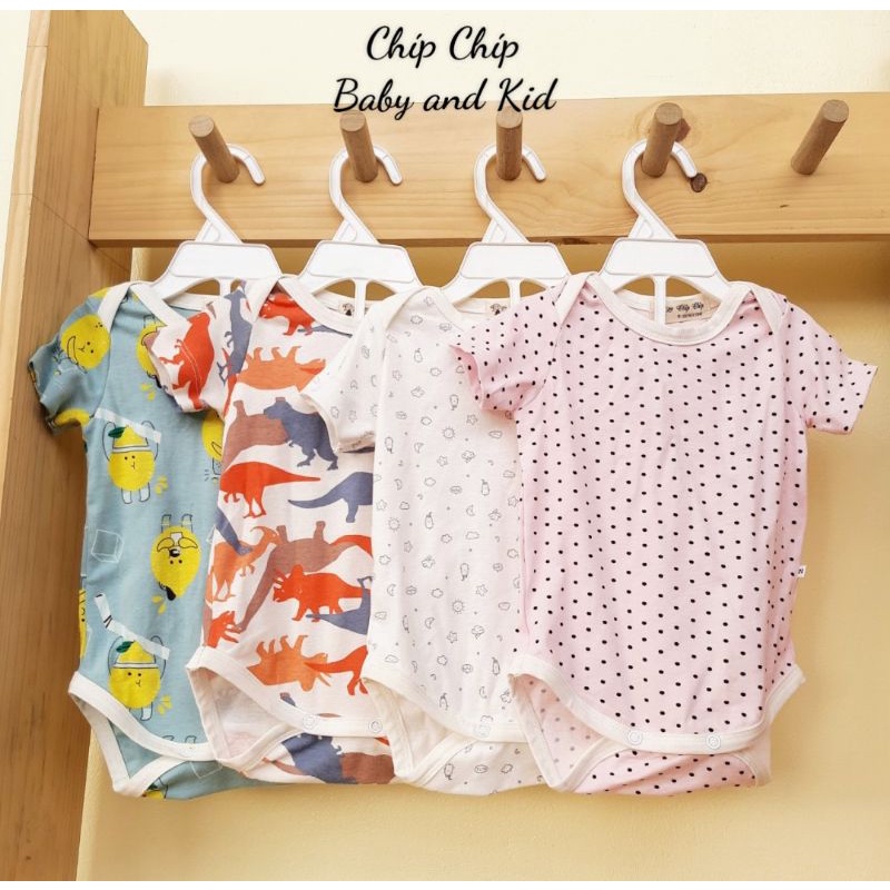 Bodysuit cộc tay cho bé trai,bé gái vải cotton mềm thoáng mát 0-18 tháng Chíp chíp shop
