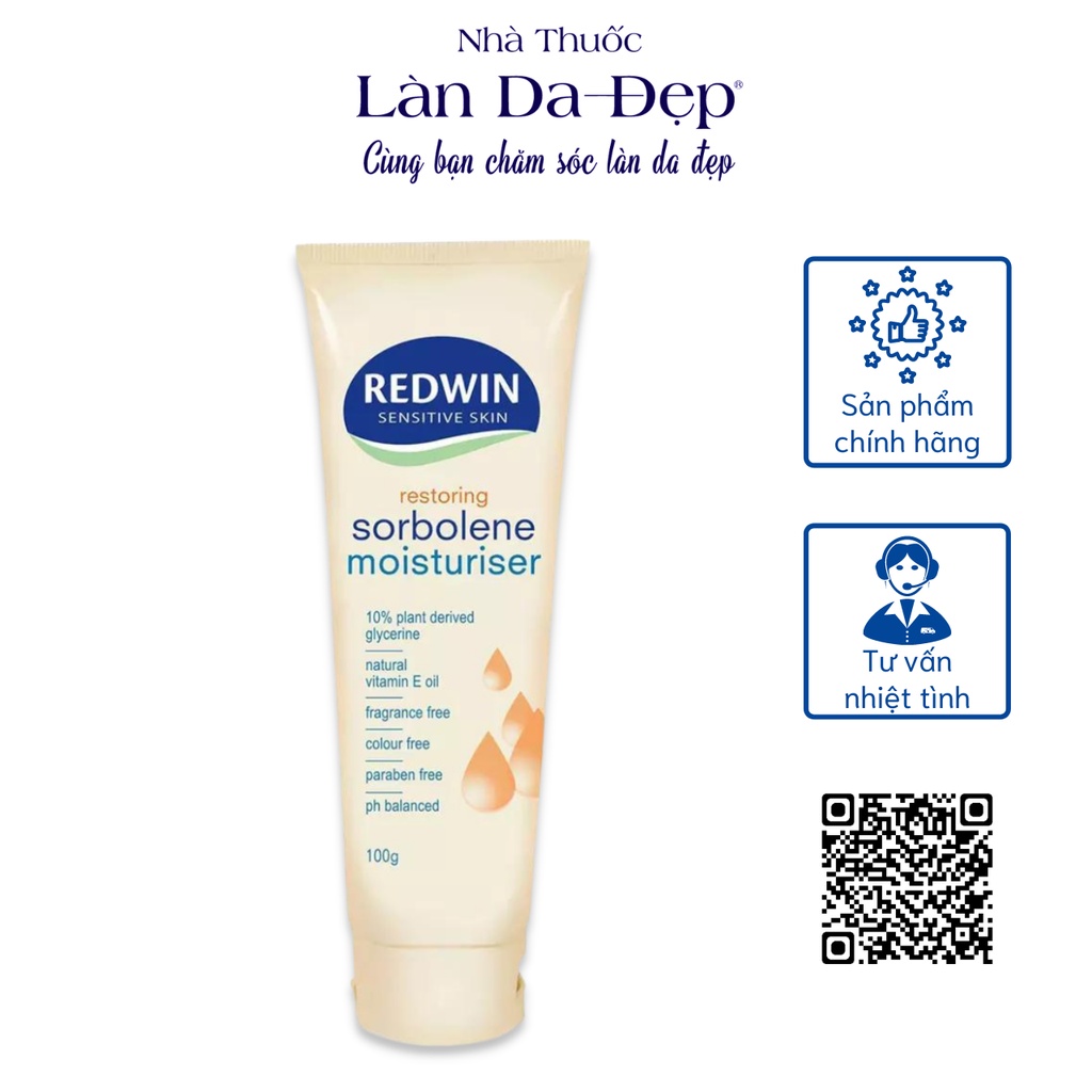 Kem dưỡng ẩm Redwin Sorbolene Moisturiser chiết xuất vitamin e dưỡng ẩm phục hồi da 100gr