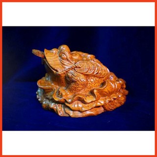 Tượng Cóc ngậm tiền gỗ hương 20x17x14  cm