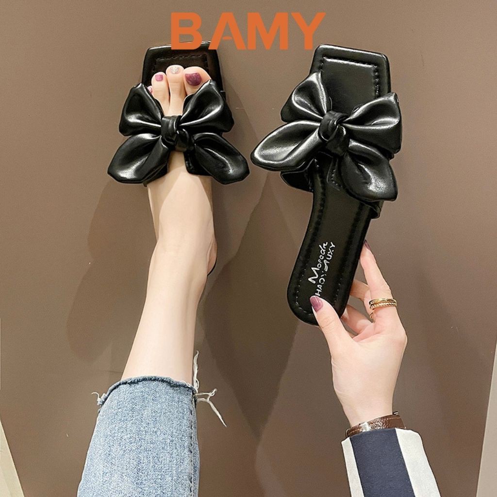 Dép Thời Trang Nữ Thắt Nơ Tiểu Thư phong cách tiểu thư đi biển, đi chơi - ChiBamy Shoes