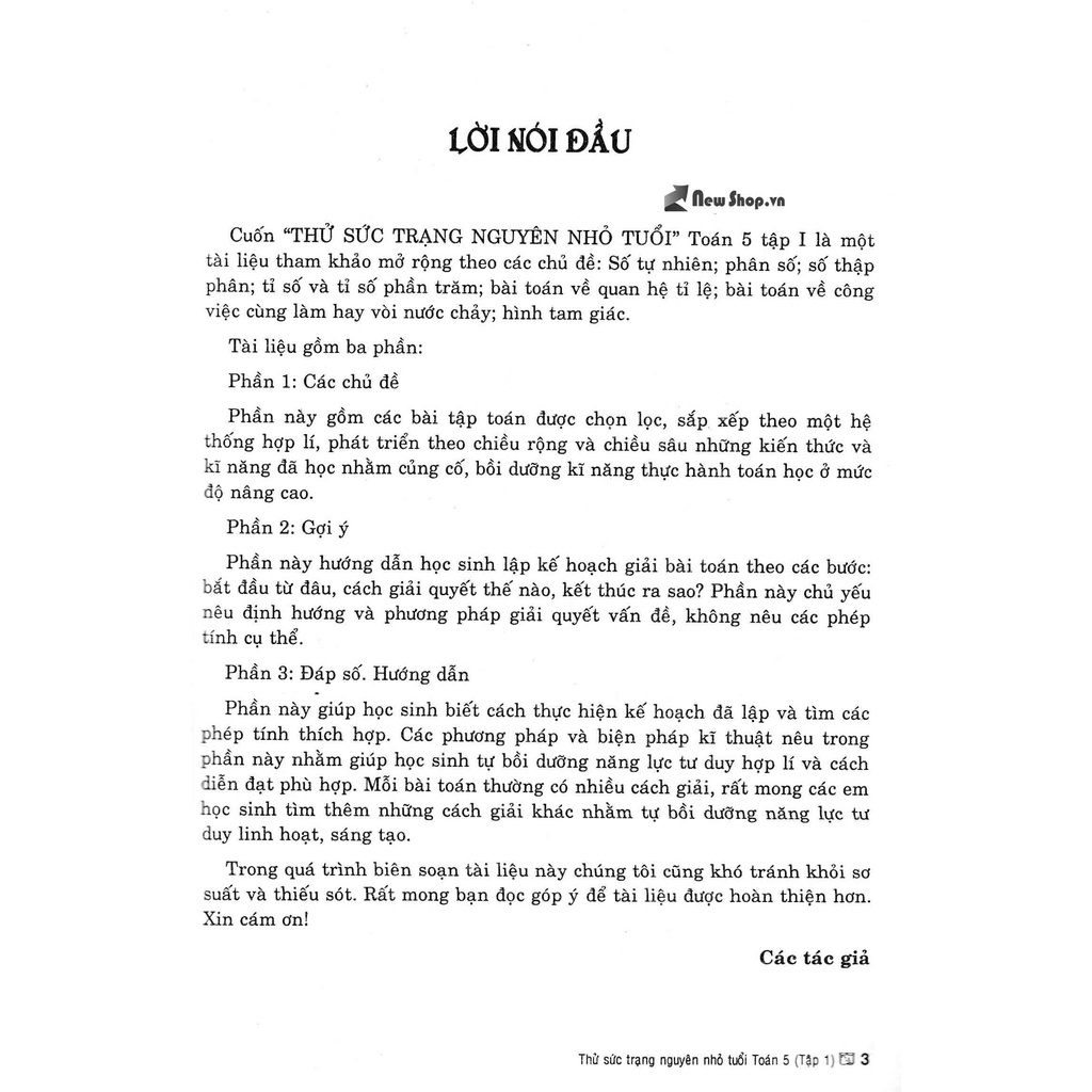 Sách Tham Khảo - Thử Sức Trạng Nguyên Nhỏ Tuổi Môn Toán Lớp 5 Tập Một