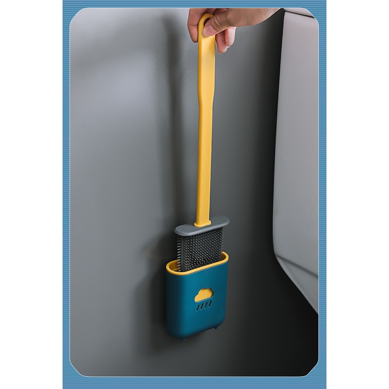 Cọ Vệ Sinh Toilet Nhà Tắm Hình Đám Mây Cao Cấp Kèm Hộp Dán Tường Tiện Dụng - Dumi Shop