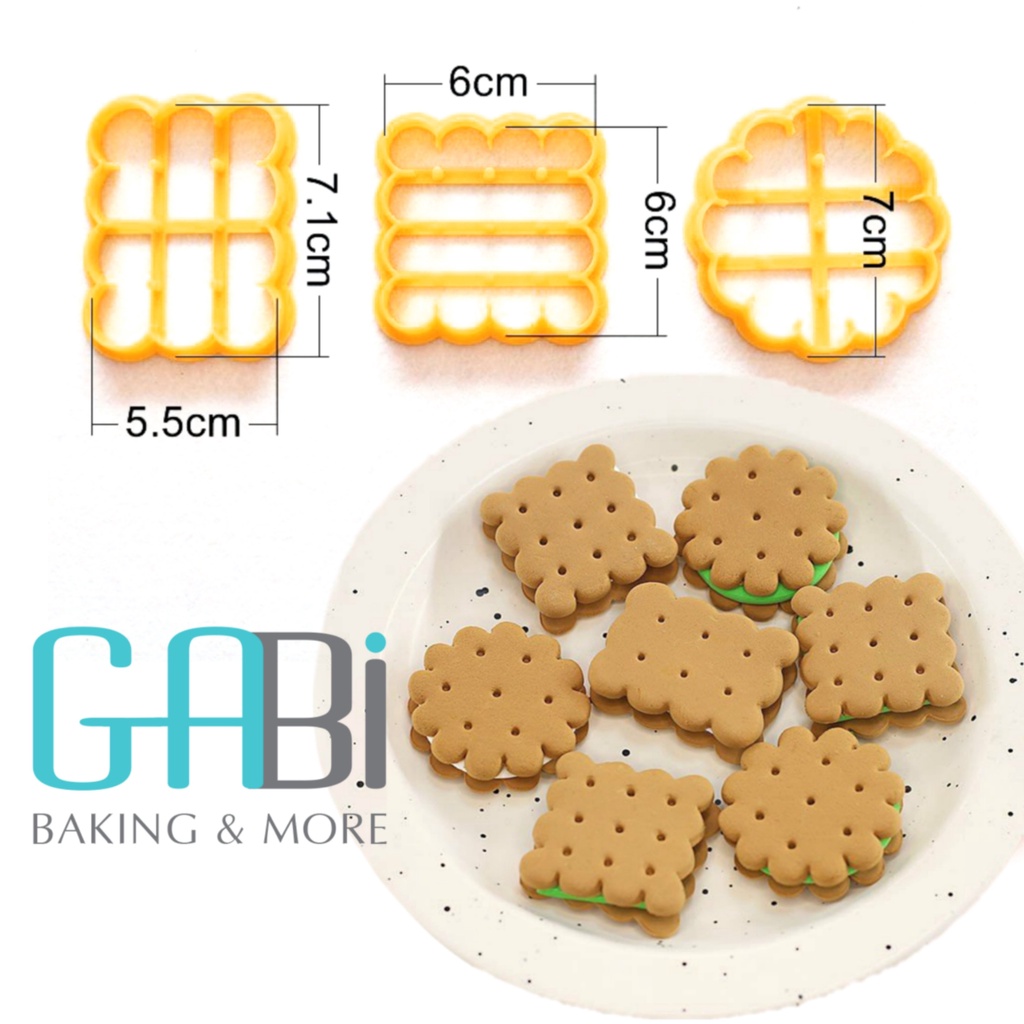 [Có sẵn] Khuôn nhấn cookie nhựa hình cơ bản
