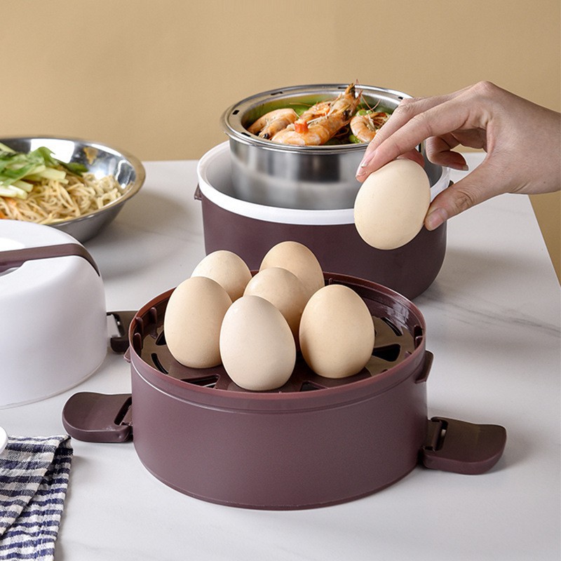 Hộp cơm văn phòng cắm điện 3 ngăn 2019- B046 cặp lồng giữ nhiệt hâm nóng thức ăn