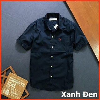 Áo sơ mi nam tay ngắn logo thêu phối túi mẫu mới 2019 ASMDBP019