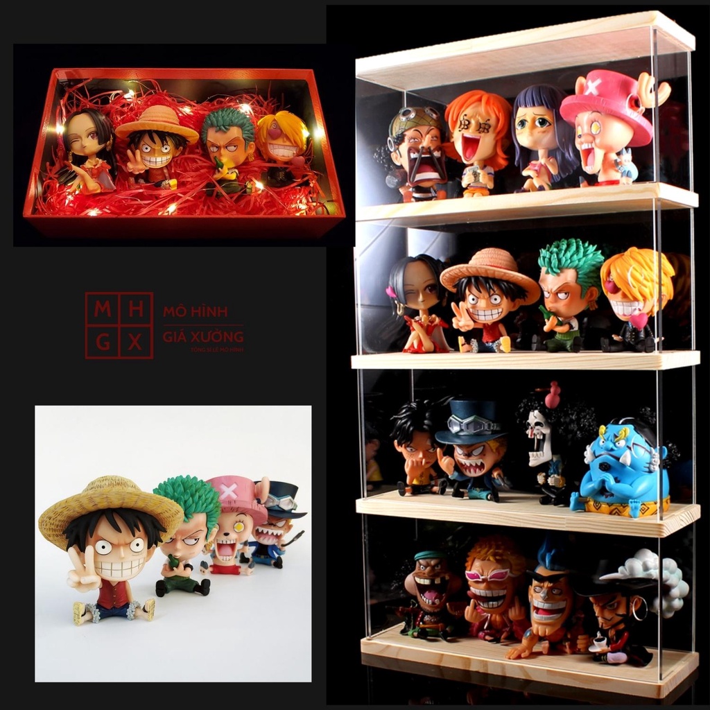 Rẻ Nhất Shopee - Mô Hình Chibi các nhân vật One Piece Mô Hình Băng mũ rơm Luffy , ACE , Sabo Thất Vũ Hải Tượng Figure